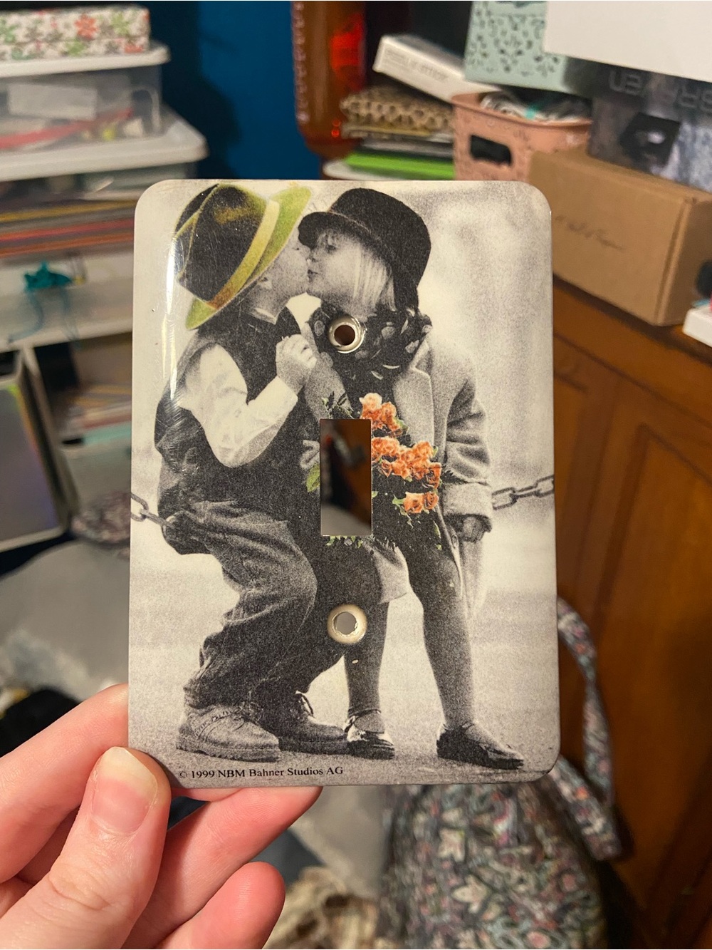 2/$10 | Vintage Kiss Light Switch Cover - Black & White with Accent | Set of 2